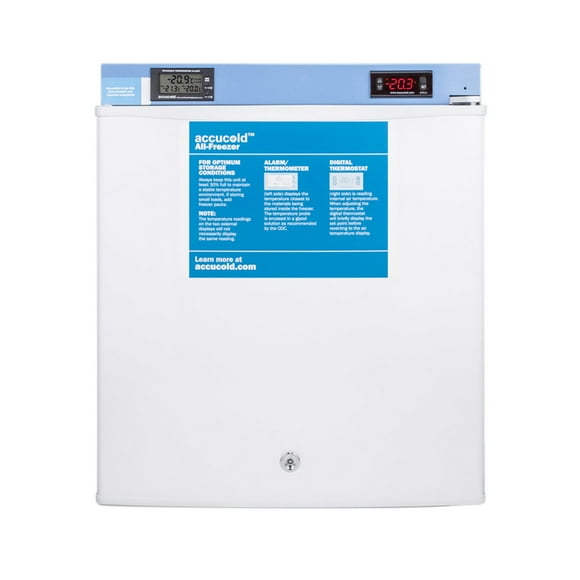 Accucold FS24LMED2 18 1/2" Countertop Pharmaceutical Freezer - Locking, White, 115v