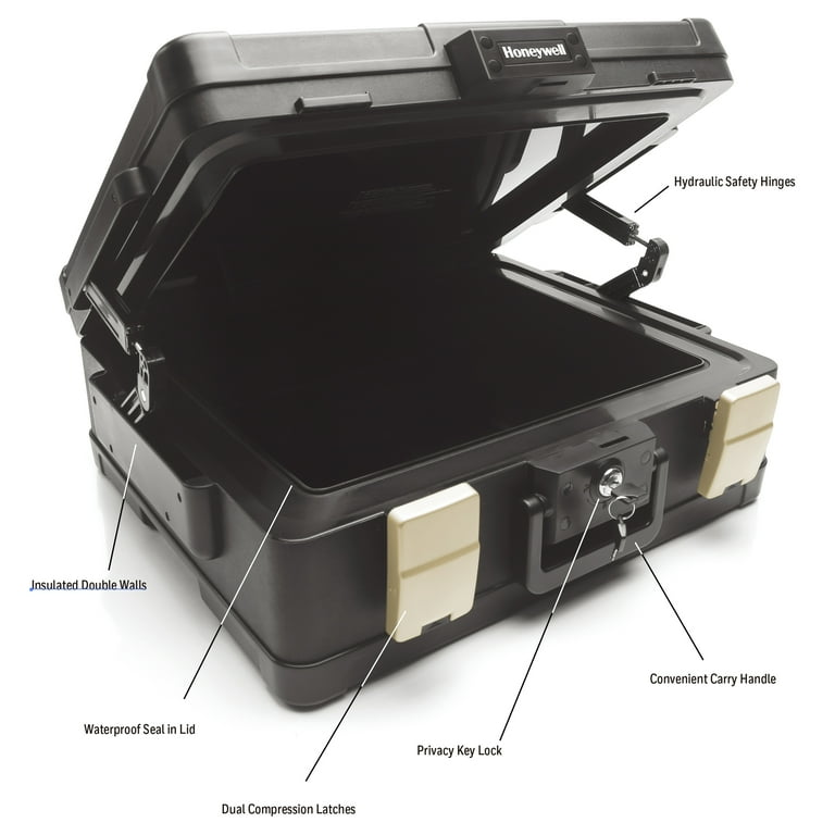 Honeywell 0.39 cu. ft. Waterproof 1-Hour Fire Chest with Key Lock, 1104 Honeywell 0.39 cu. ft. Waterproof 1-Hour Fire Chest with Key Lock, 1104