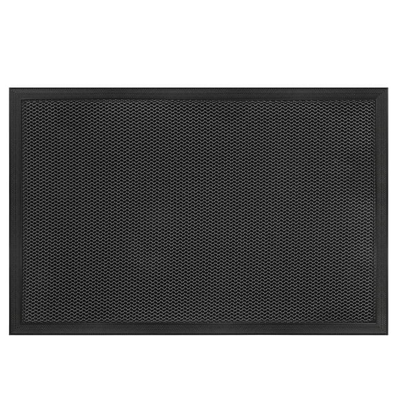 Tecfino Outdoor Doormat for Front Door, 3-Layer Dirt Trapping Mat, Heavy Duty Quick-Dry Welcome Mat, Non-Slip Rubber Backing for Entryway Patio Porch 24"×36", Black Grey
