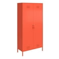 thumbnail image 4 of Novogratz 2 Door Tall Metal Locker Style Storage Cabinet, Orange, 4 of 13