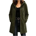 thumbnail image 4 of MOONDU Women's Faux Suede Coat Pea Coat Hooded Button Down Mid-Length Drawstring Long Sleeve with Pockets Casual Fall Winter Daily Wear Top 8 Colors, 4 of 8