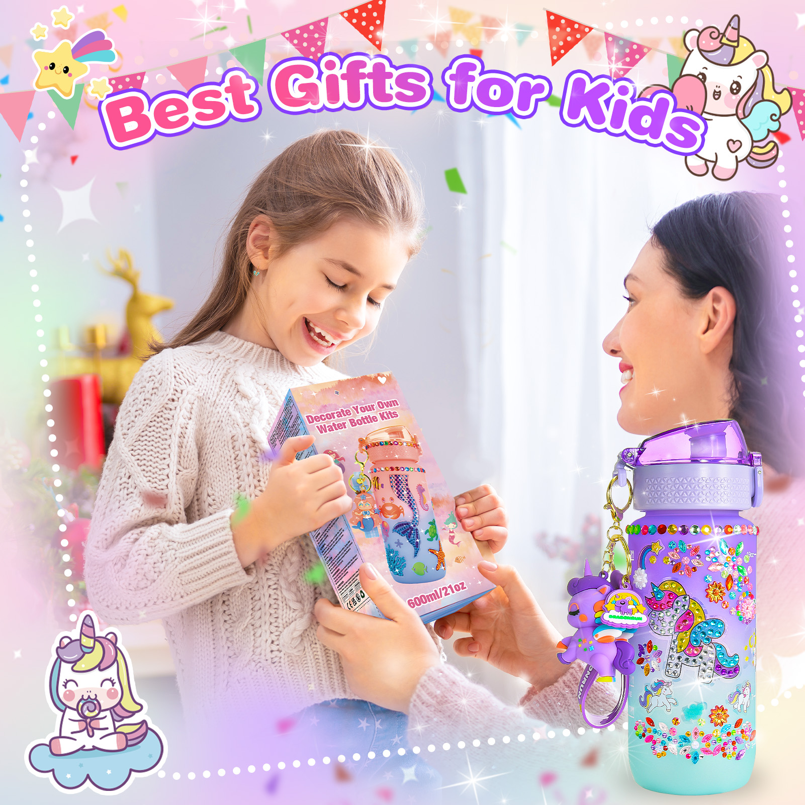 ATOPDREAM Unicorn Water Bottle Decoration Craft Kit photo 4
