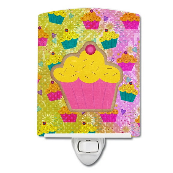 Caroline's Treasures SB3003CNL Cupcake Ceramic Night Light, 6x4x3", multicolor