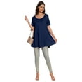 thumbnail image 6 of Womens Short Sleeve Casual Loose Fit Flare Swing Tunic Tops Basic T-Shirt Plus Size, 6 of 6