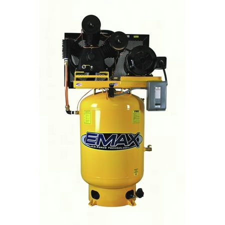 EMAX EP15V120Y3 Industrial Plus 15 HP 3-Phase 2-Stage 120 Gal.Stationary Electric Vertical Air