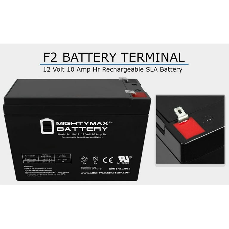 Mighty Max 12V 10AH SLA Replacement Battery for Motorcycles, 13447