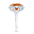 thumbnail image 3 of Rosec Jewels Lab Grown Orange Sapphire Vintage Inspired Ring with Diamond - 10X12 mm, 925 Sterling Silver, US 4.00, 3 of 8