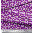 thumbnail image 2 of Soimoi Purple Velvet Fabric Daisies Floral Print Sewing Fabric Yard 60 Inch Wide, 2 of 3