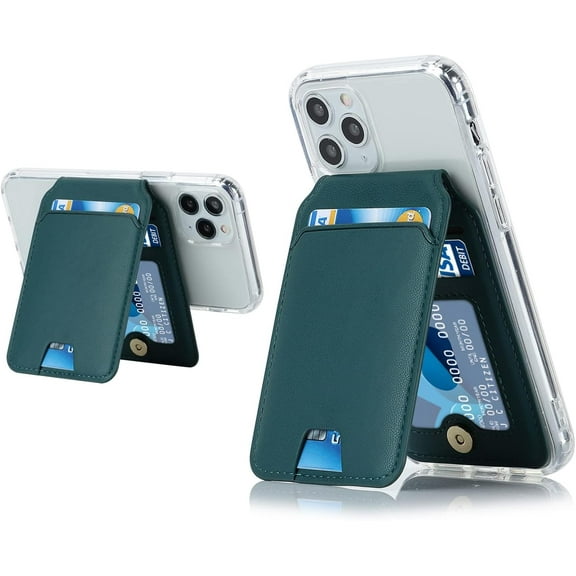 for iPhone 11 Pro Case Magsafe Wallet,for iPhone 11 Pro Phone Case with Magsafe Card Holder,Magnetic Detachable Leather Wallet Cover with Stand for Women and Men 5.8"(Clear & Green)