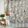 thumbnail image 3 of Shower Curtain 60"W x 72"L Winter Christmas Xmas Balls Snowflake Fabric Shower Curtains Set with Hooks Water Repellent Bathroom Curtains Machine Washable Bathroom Accessories, 3 of 9
