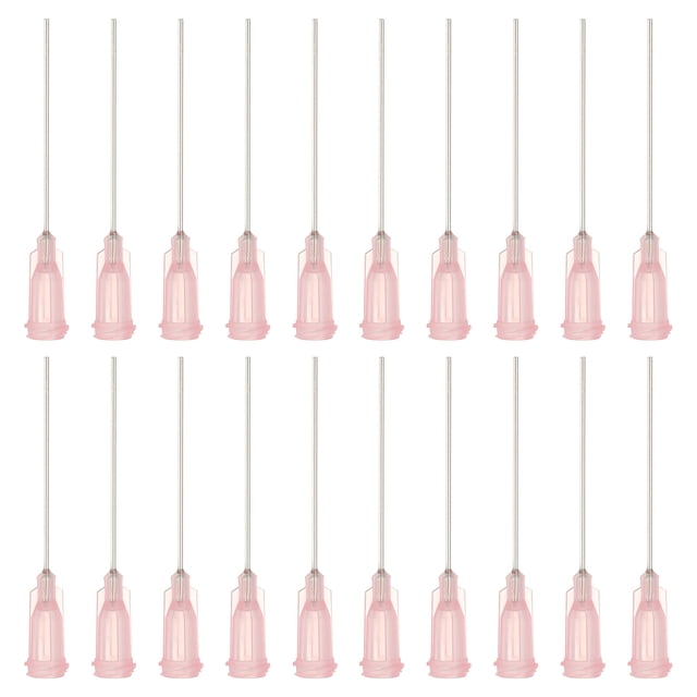 Agujas de dispensación de 20Ga, 102PCS, agujas de dispensación de punta roma de 1.5 pulgadas con jeringas de bloqueo Luer para rellenar tintas líquidas, adhesivos, aceites, rosa