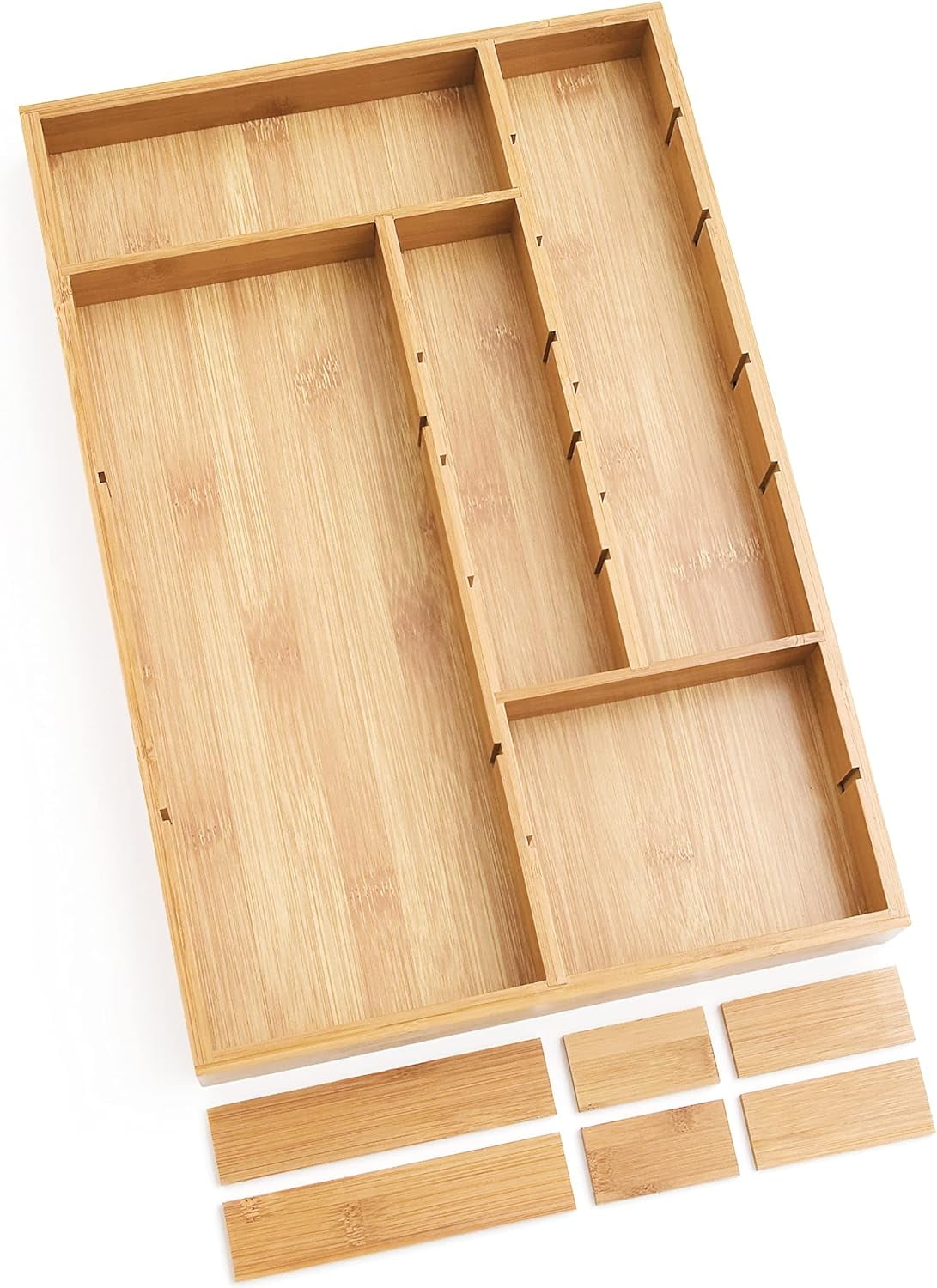 Lipper International Bamboo Adjustable Drawer Organizer