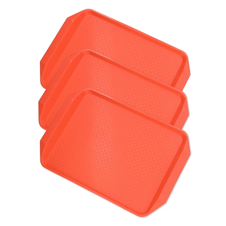 Mgaxyff 3PCS Colorful Food Tray Rectangle Thickened Binaural Plastic Tray  Heat Resistance Stackable Cafeteria Trays for Hotel,Lunch Tray 