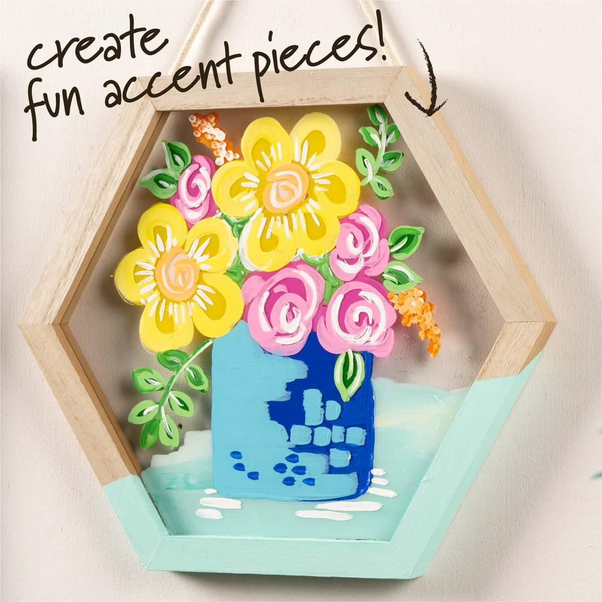 Plaid Unfinished Wood Surfaces Hexagon Plexiglass Panel, 10.39" x 12" x .75", Hexagon Plexiglass Panel