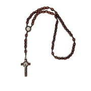 LUCES DE MARIA Saint Benedict wooden beads and cord rosary made Italy