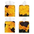 thumbnail image 2 of Gukieu Flower Bush Sunflower Print Leather Tissue Box, PVC Waterproof Velcro Opening and Closing Square Tissue Box Holder, Suitable for Home and Office Decoration, 2 of 7