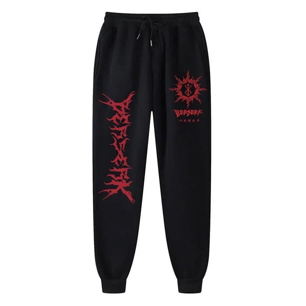 Pantalones de chándal con estampado de Anime Berserk para hombres, pantalones de Joggers atléticos, pantalones de forro polar casuales con bolsillos, disfraz de Cosplay, primavera y otoño