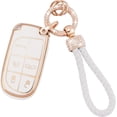 thumbnail image 1 of Key Fob Cover Compatible with Fit for Jeep Grand Cherokee Renegade Dodge Durango Challenger Journey Bling Key Case Protection Shell with Keychain Case Holder Protector,1,white, 1 of 6