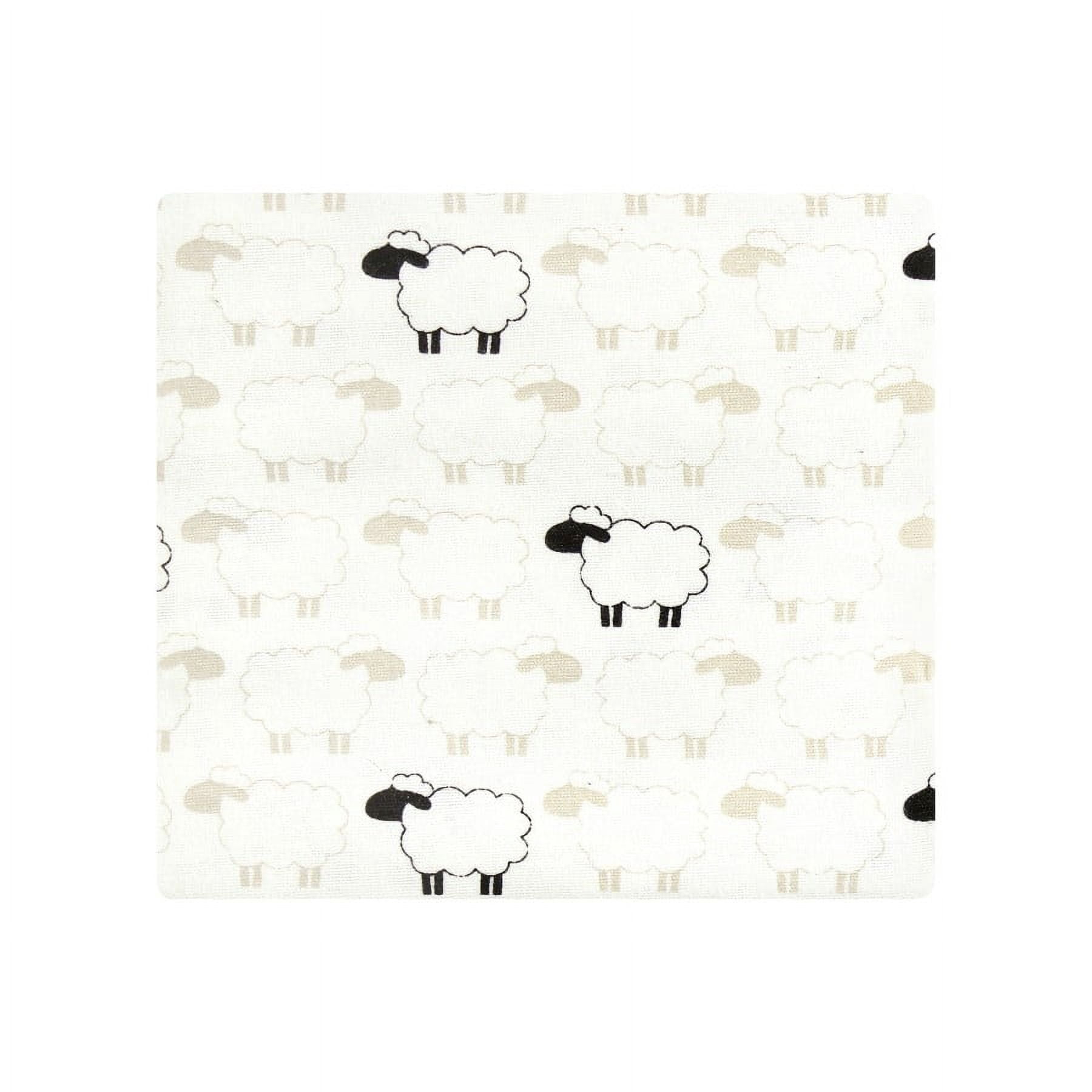 Hudson Baby Cotton Poly Flannel Receiving Blankets, Taupe Sheep, One Size