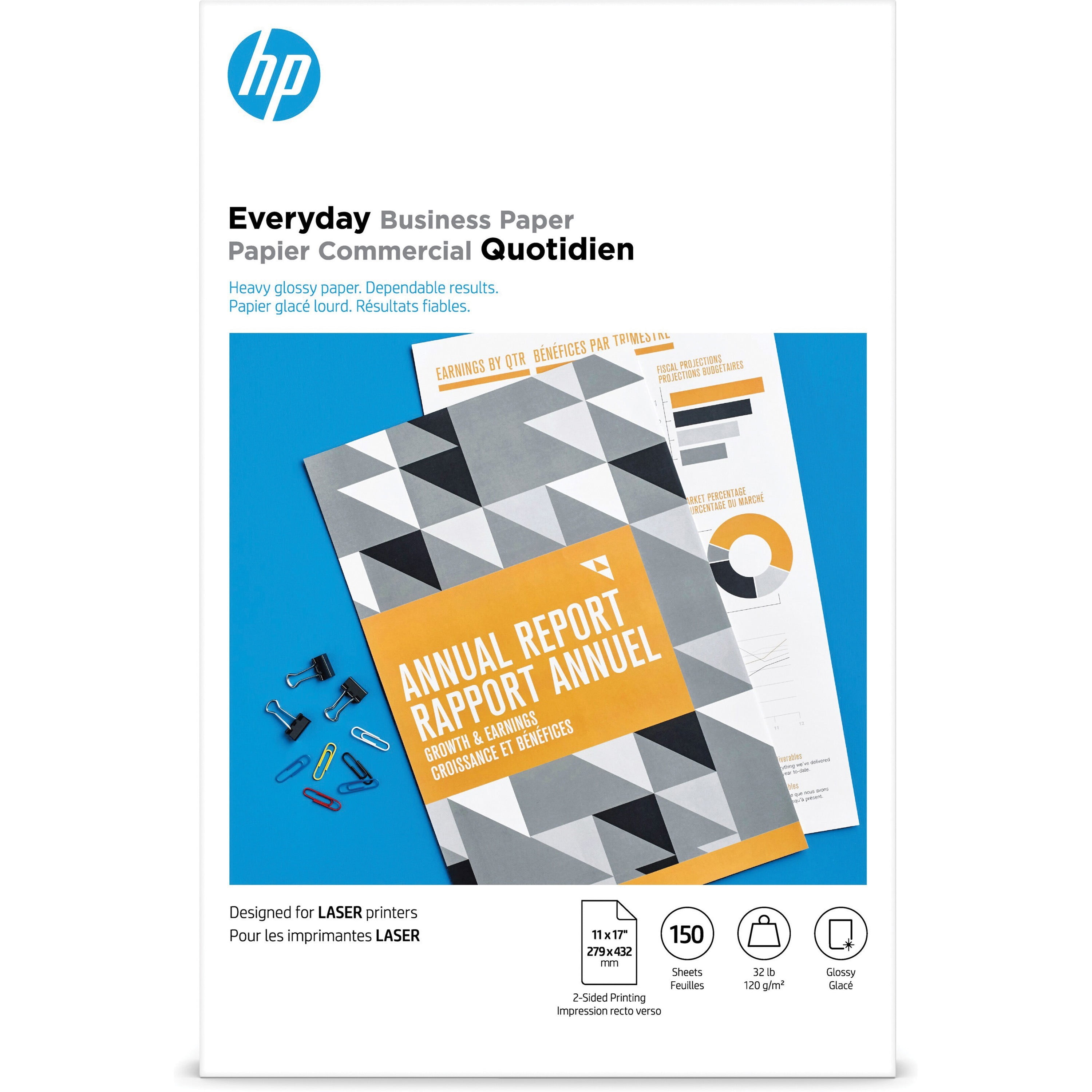 HP, HEW4WN07A, 32 lb. Laser Printer Paper, 1 Pack, White