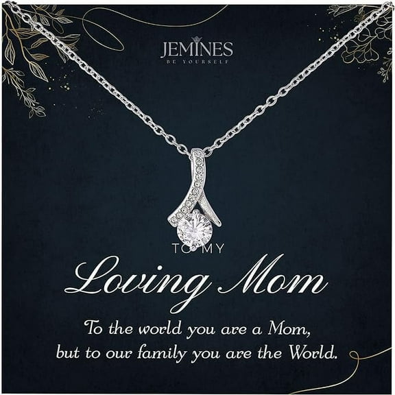 JEMINES Mothers Day Gifts, Mother Birthday Jewelry with Meaningful Message Gifts Idea, Mom Necklace (Mom Love, Alluring Beauty Necklace)
