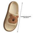 thumbnail image 3 of Cartoon of Bear Slippers Open Toe Shower Shoes Slides Women Adorable Comfortable PVC Bathroom Sandals Non Slip for Showering Beach Household Apricot 38 To 39, 3 of 10