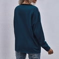 thumbnail image 3 of Jersey informal para mujer, cuello redondo, manga larga, hombros caídos, costura, bloque de Color, jersey para mujer, Top azul purpúreo M, 3 of 5