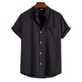 thumbnail image 2 of Birdeem Chemise Décontractée pour Homme à Manches Courtes à Col Montant Chemise Décontractée à Manches Courtes à Col Montant, 2 of 12