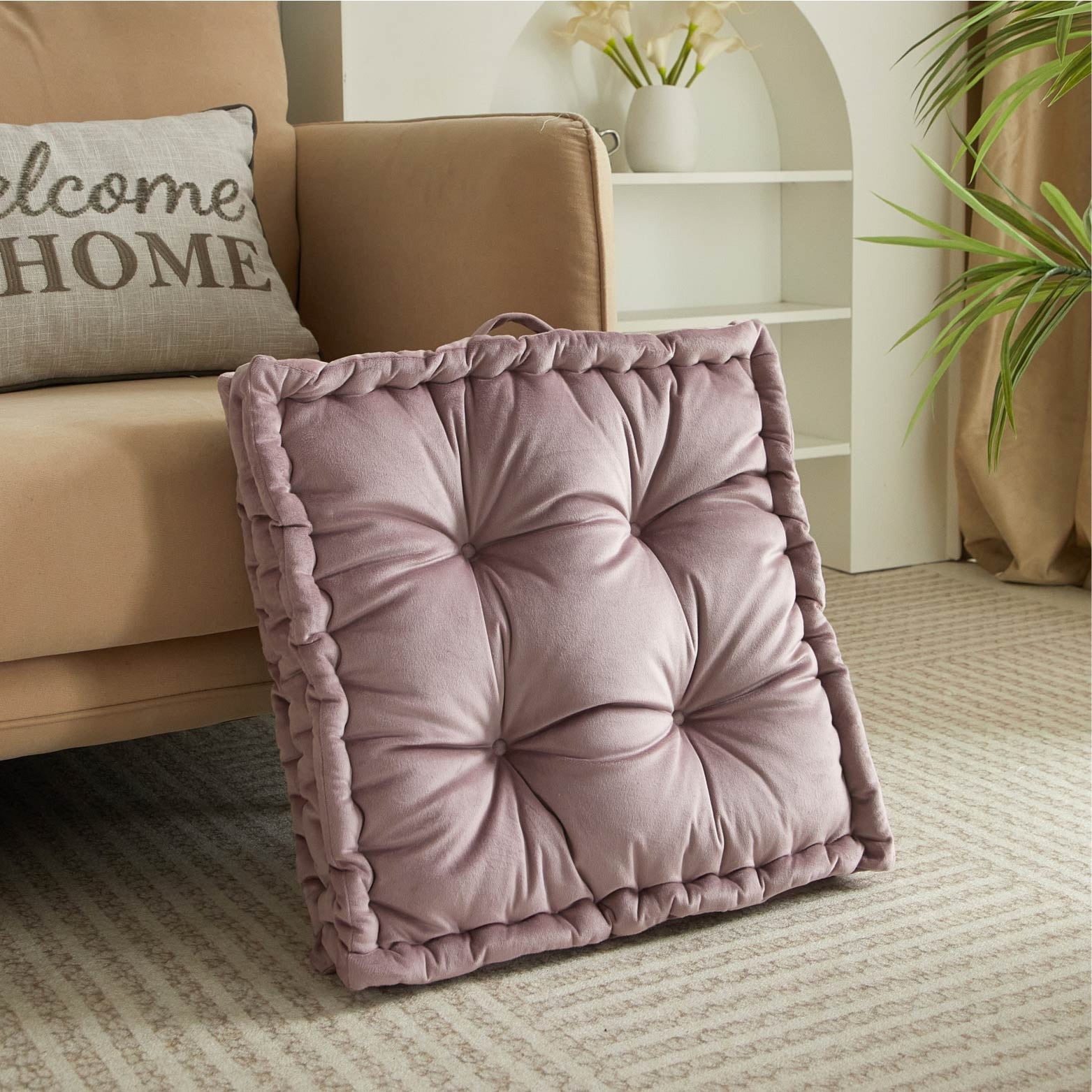 Home Decor Collection Stylehouse 20" x 20" Burnished Lilac Decorative Floor Pillow