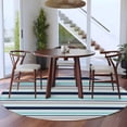 thumbnail image 3 of Round Area Rug 8 Ft, Grey Blue Striped Washable Non-Slip Circle Carpet for Living Room/Bedroom, Farmhouse Stripes Abstract Art Navy Blue Collection Low-Profile Large Area Rugs for Indoor, 3 of 8