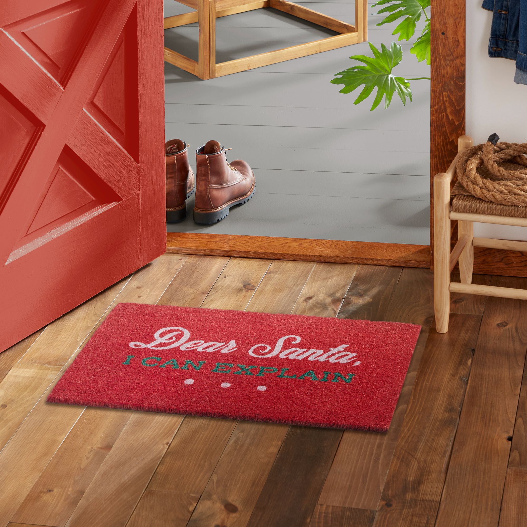 Home Sweet Home Doormat Outdoor Indoor Welcome Door Mat Large 24”X36″ Dark  Red