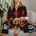 thumbnail image 6 of Rateoe Not All Who Wander Are Lost Hiking Pattern Womens Pajamas Set Long Sleeve Sleepwear Button Down Nightwear Soft Cotton Pj Lounge Sets-XX-Large, 6 of 7