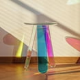 thumbnail image 2 of CASA DI LUMO Calini Iridescent Multichromatic Hand-crafted Round Plexiglass Coffee Table, 2 of 15