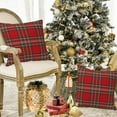 thumbnail image 6 of Christmas Plaid Pillow Covers 20x20 Inch Set of 2 Scottish Tartan Farmhouse Throw Pillow Case Cushion Cover for Sofa Couch Home Decor, Red and Green, 6 of 6