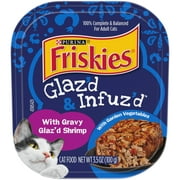 Friskies Glaz’d & Infuz’d with Shrimp Gravy Wet Cat Food, 3.5 oz Tray