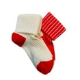 thumbnail image 2 of Sierra Socks Toddler Combed Cotton Ribbed Turn Cuff 2-Pack Socks (Red/Cream, 1-2 years (Fits Shoe Size 3-7)), 2 of 4