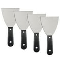 thumbnail image 1 of Unique Bargains 4' Stainless Steel Blade Black Handle Putty Scraper 4Pcs, 1 of 6