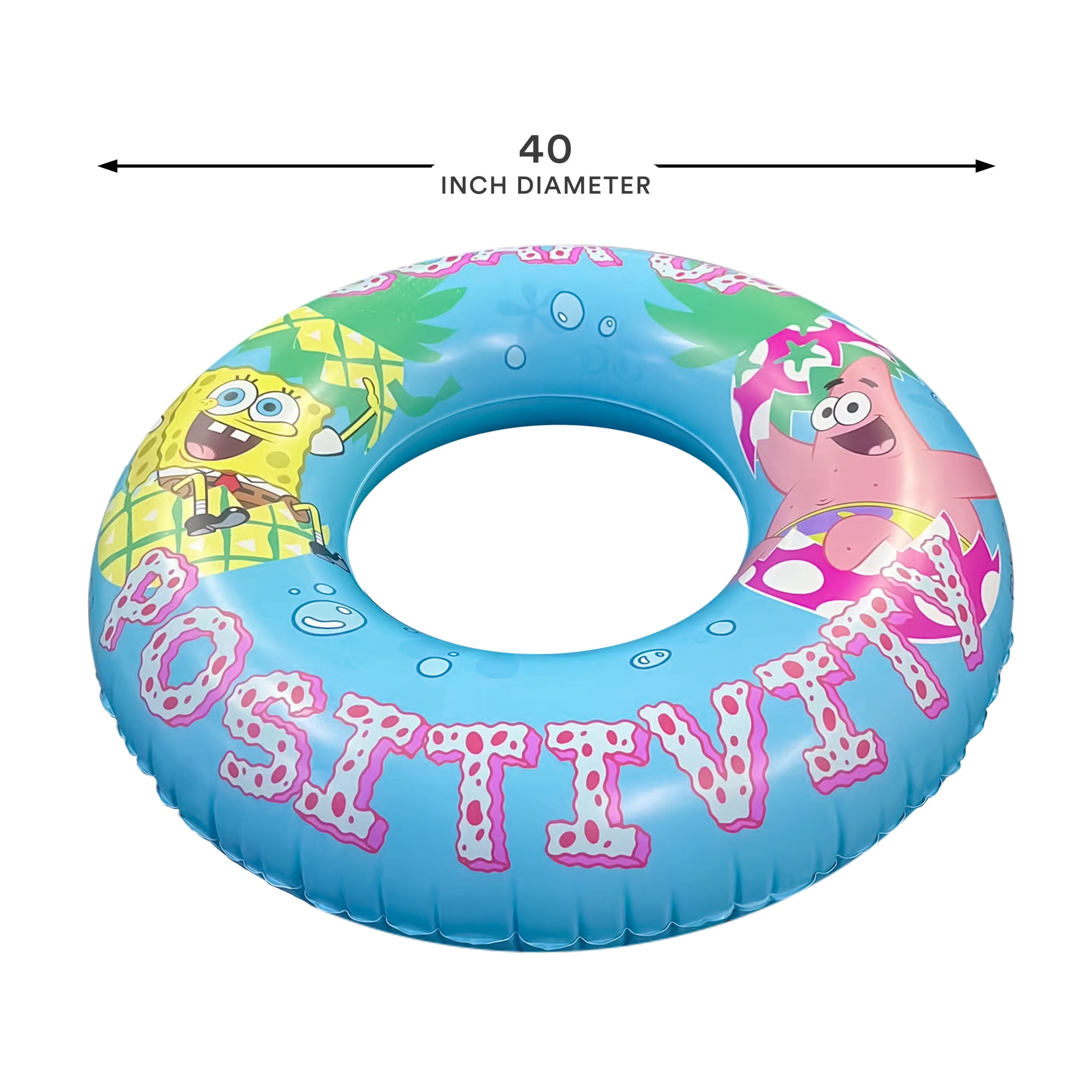 (2 pack) SpongeBob SquarePants 40" Inflatable Pool Ring Float for Summer Water Fun, Ages 8 to Adult