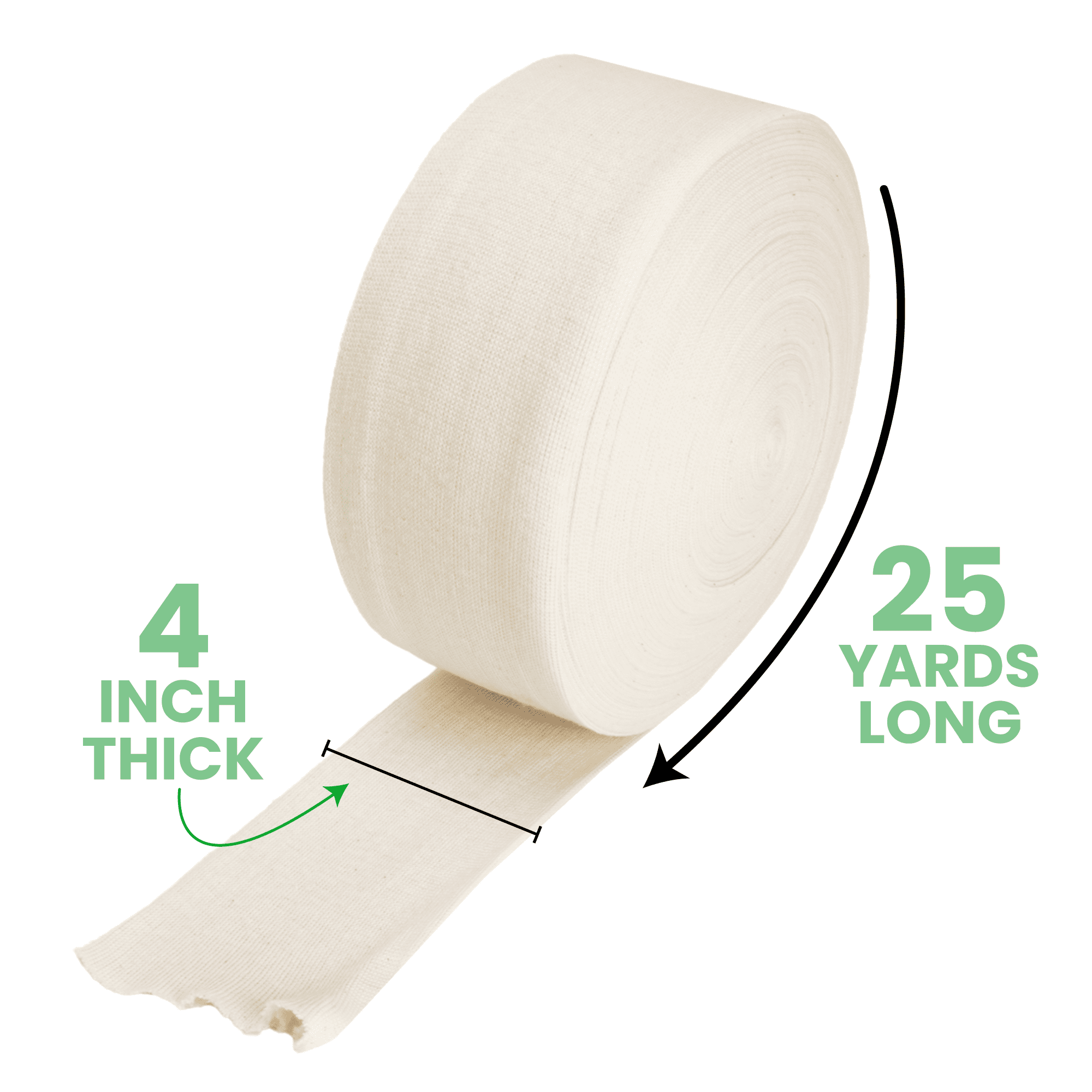 Tubular Stockinette, 4” x 25 yds., Tubing Support Bandage Roll for Arm, Knees, & Legs, Heavyweight & Premium-Grade