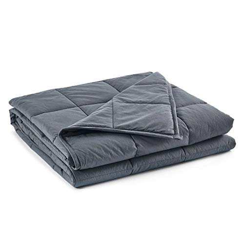 RelaxBlanket Couverture Pondérée Grand Lit / 80 Pieds'x90 Pieds',20 Lb / pour Lit Simple Ou Double / Matériau en Coton de Qualité Supérieure avec Perles de Verre / Gris Foncé