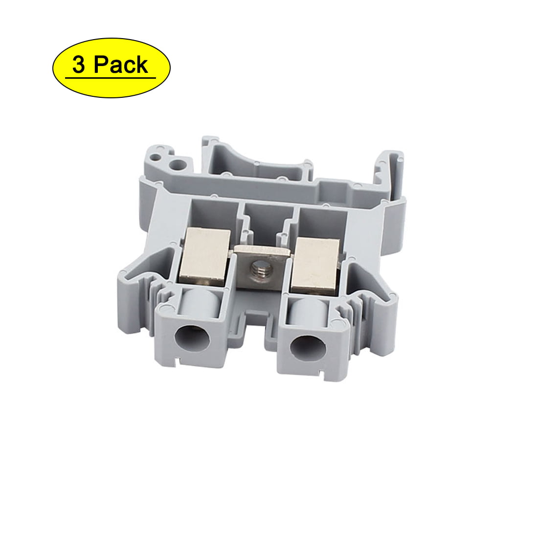uxcell 10Pcs MBKKB2.5 DIN Rail Mount Double-Level Terminal Block 500V 2.5mm2 Cable Gray