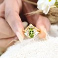 thumbnail image 6 of JEWELRYTREASURE 12x6 mm / 1.5 Ct Peridot Wedding Ring Set Opal Diamond Cluster Bridesmaid Jewelry for Women August Birthstone Art Deco Gift for Her, 6 of 7
