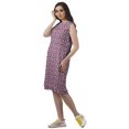 thumbnail image 4 of Moomaya Robes d'Été Longueur Genou Imprimé Fente Arrière Col Bateau Robe Droite, 4 of 4