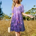 thumbnail image 2 of Lavender Short Sleeved Dress Summer Dresses Birthday Dress for Women Luxury 2025 Dress Party Night, 2 of 6