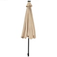 thumbnail image 6 of Biotree 10' Solar LED Lighted Patio Market Umbrella Shade Tilt Adjustment Crank-Beige Outdoor Backyard, 6 of 9
