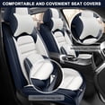 thumbnail image 6 of Fit for TOYOTA COROLLA 2009 Car Seat Cover, Faux Leather Full Set of 5 Seats With a Headrest and Lumbar Support Beautify Interior, Blue and White Car Seat Covers, Beautify the Interior of Old Cars, 6 of 7