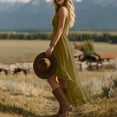 thumbnail image 7 of Tqcoqu Summer Dresses for Women 2026 Dressy Casual Deep V Neck Tank Dress Elegant Flowy Ruffle Sleeveless Sundresses,Army Green Women's S-XXXL, 7 of 7