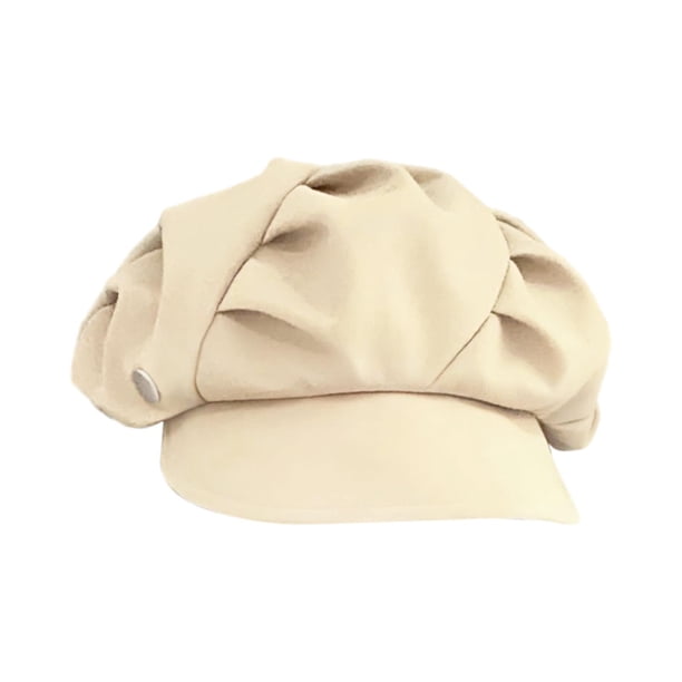 Boina para mujer, estilo repartidor de periódicos, pintor, ajustable, informal, para taxista y conductor, plisada Beige