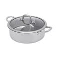 thumbnail image 6 of Hot Pot with Divider, 304 Stainless Steel Pot with Glass Lid, Hot Pot with Spoon/ Leaky Spoon Modern Silver, 6 of 13