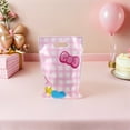 thumbnail image 2 of KALLORY 100pcs Bow Party Favor Bags - Pink Bow Plastic Goodie Treat Bags With Handles - Girls Birthday Wrapping Tote For Wedding Baby Shower Party Supplies, 2 of 10